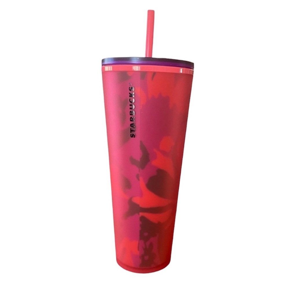 Starbucks red floral 24oz tumbler cup